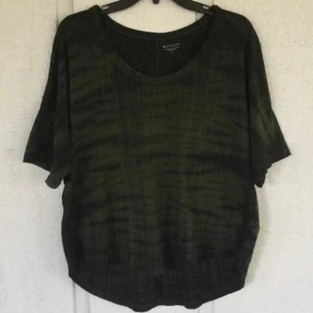Athleta Organic Daily Tie Dye Commute Tee Color Tuscan Olive Size S